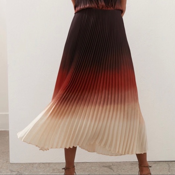 SOLD SOLD SOLD NWT Banana Republic Archive Ombre Silk Pleated Midi Skirt XSP - Picture 11 of 16